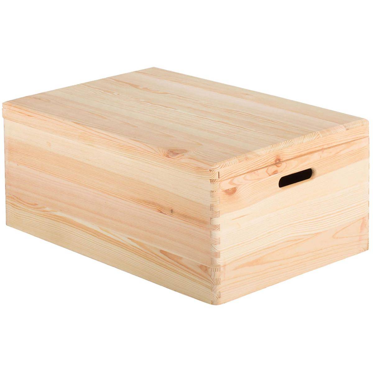 Boîte de rangement en pin massif avec couvercle Taille 5 - Image 1