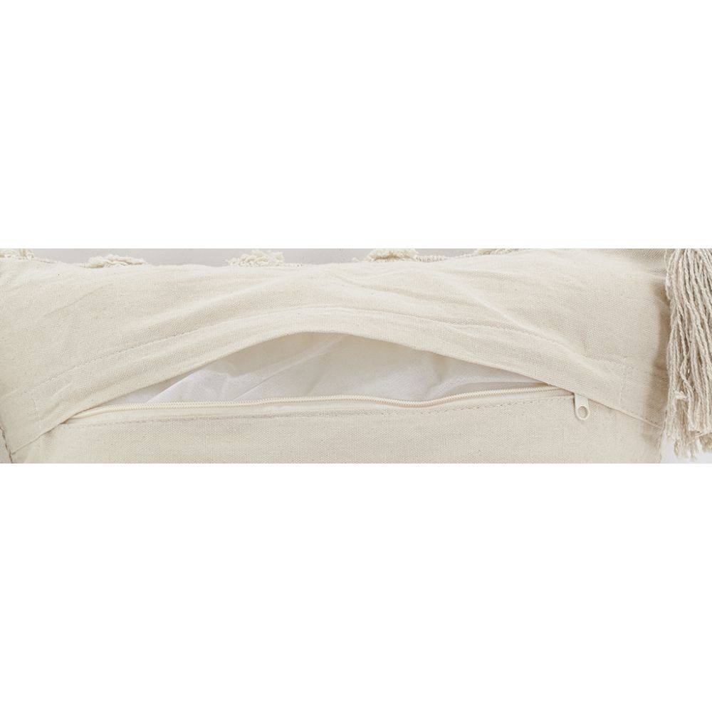 Aubry Gaspard - Coussin écru en coton et décor abstrait tissé - Image 4