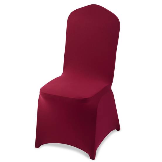 VEVOR Lot de 50 Housses de Chaise Extensibles en Élasthanne Mariage Bordeaux - Image 1