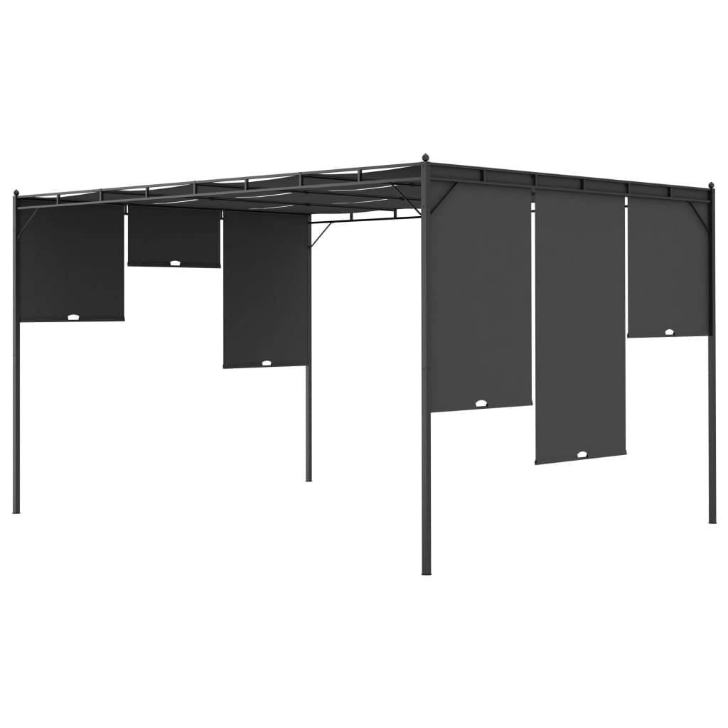 ComfortXL - Tonnelle Autoportante Acier avec Rideau Pare-Soleil pour Cour Jardin Anthracite 4x3 m – ComfortXL Outdoor Living - Image 5