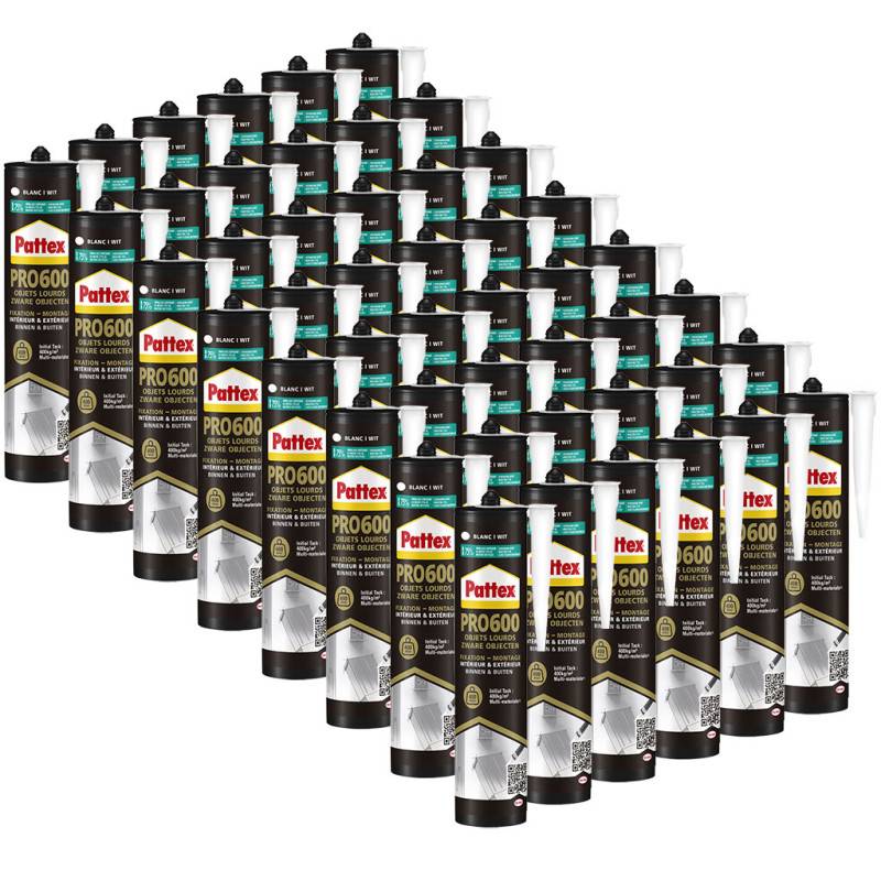Pattex - PATTEX Pack de 48 Colles de Fixation PRO600 Objets Lourds Blanc 460g - Image 1
