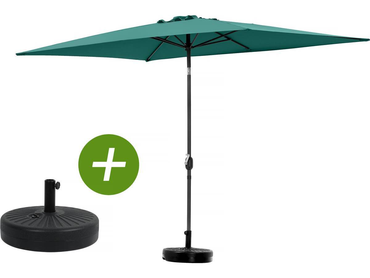 Parasol Jardin "sol 2" - Rectangle - 2 X 3 M - Vert + Dalles à Lester Incluses -habitat Et Jardin - Image 1
