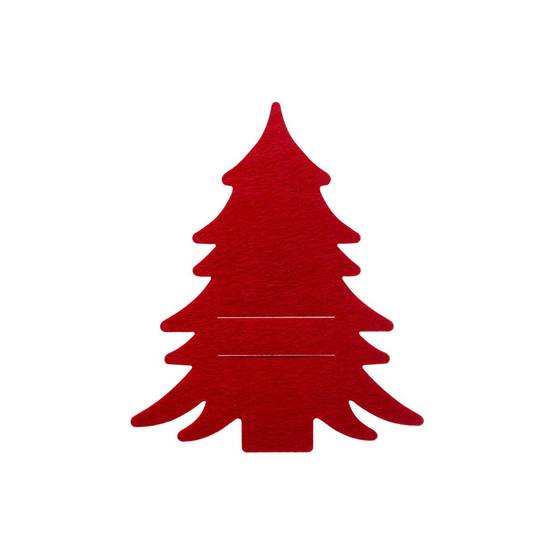 Lot de 4 porte-couverts en feutrine SAPIN - Rouge - Féérie Lights & Christmas - Image 3