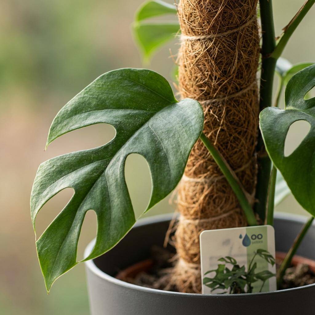 Monstera Minima avec tuteur - Monstera Rhaphidophora tetrasperma - Pot de 19cm - Hauteur 90cm - Gris - Plantes d'intérieur - Image 4