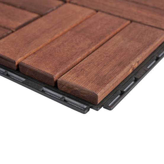 Casa.Pro - Set de 10 dalles de jardin Alliste bois d'acacia 12 lattes 0,9 m² marron casa.pro - Image 8
