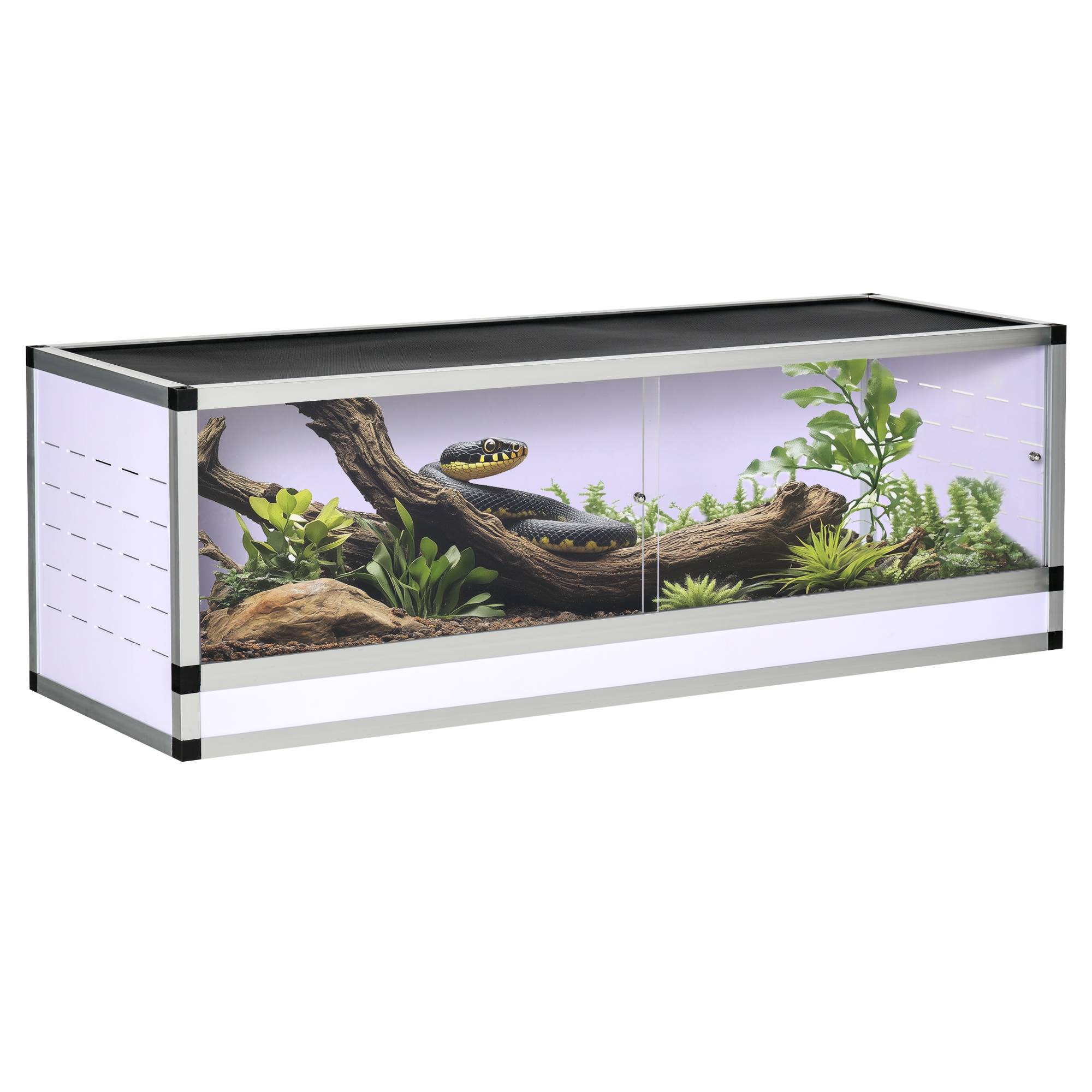 Terrarium acrylique boîte nourrissage 120×40×40cm, amphibiens, insectes, escargots, araignées sauteuses - Image 1