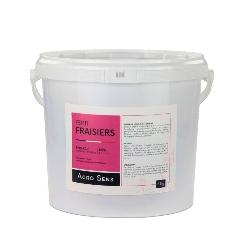 Ferti Fraisiers - Engrais pour fraisiers, vignes et petits fruits - Seau 8 kg - Image 1