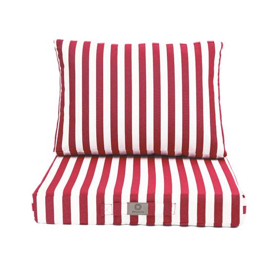Coussins pour salon de jardin déhoussable 60x60cm Rayure rouge - Déco arts - Image 3