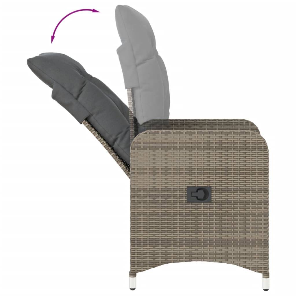 ComfortXL - Fauteuil Relax de Jardin Inclinable en Résine Tressée avec Coussin pour Balcon Gris – ComfortXL Outdoor Living - Image 7