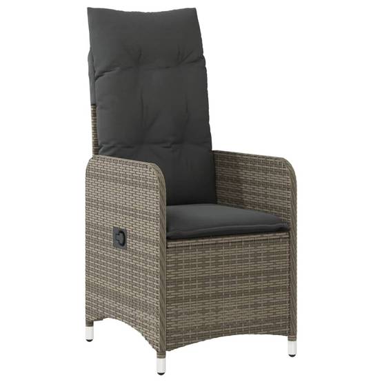 ComfortXL - Fauteuil Relax de Jardin Inclinable en Résine Tressée avec Coussin pour Balcon Gris – ComfortXL Outdoor Living - Image 2