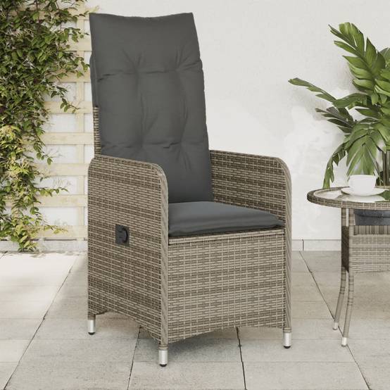 ComfortXL - Fauteuil Relax de Jardin Inclinable en Résine Tressée avec Coussin pour Balcon Gris – ComfortXL Outdoor Living - Image 1