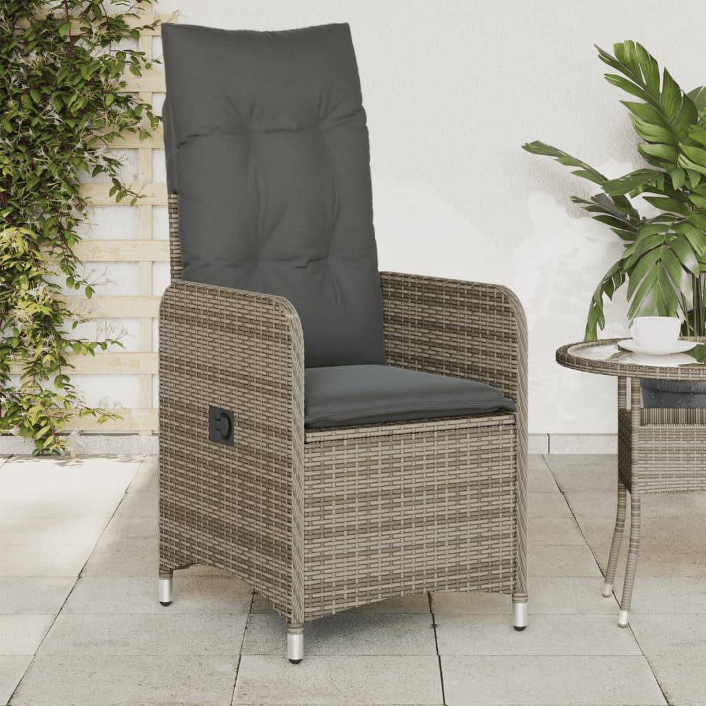 ComfortXL - Fauteuil Relax de Jardin Inclinable en Résine Tressée avec Coussin pour Balcon Gris – ComfortXL Outdoor Living - Image 1