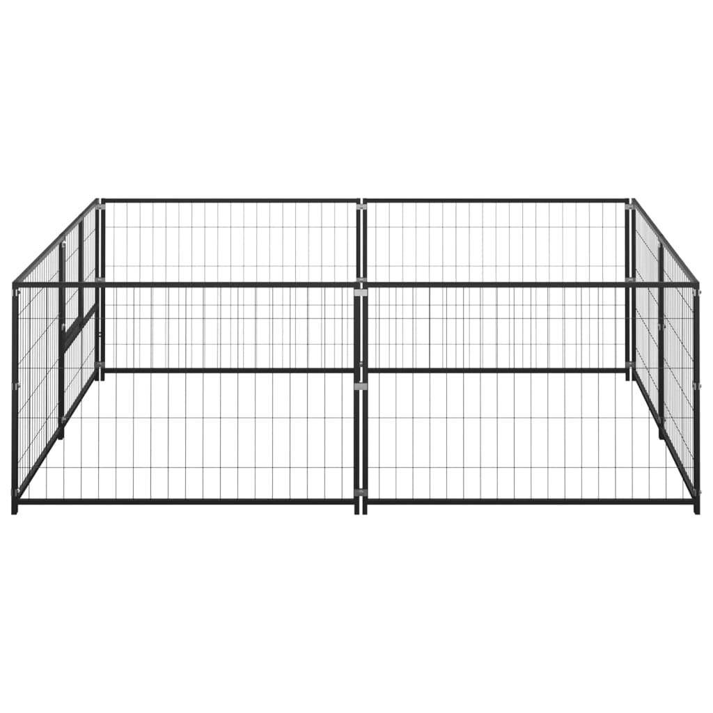 Helloshop26 - Chenil extérieur cage enclos parc animaux chien noir 4 m² acier - Image 2