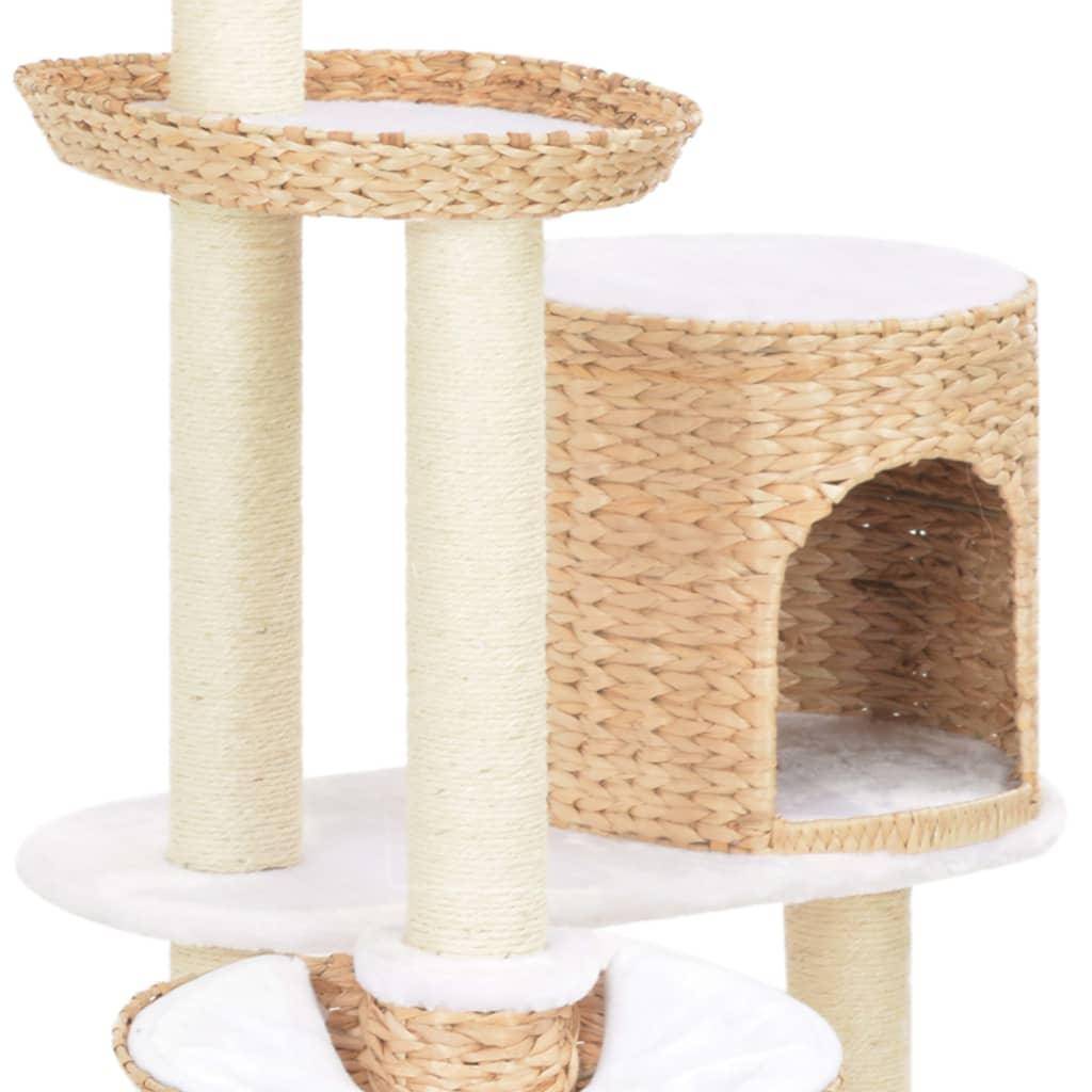 Helloshop26 - Arbre à chat griffoir grattoir niche jouet animaux peluché en sisal herbiers marins beige - Image 4