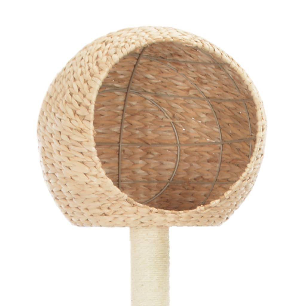 Helloshop26 - Arbre à chat griffoir grattoir niche jouet animaux peluché en sisal herbiers marins beige - Image 3