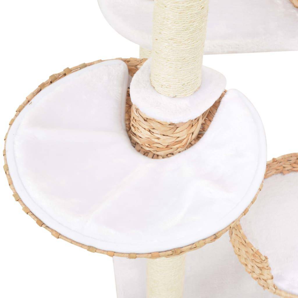 Helloshop26 - Arbre à chat griffoir grattoir niche jouet animaux peluché en sisal herbiers marins beige - Image 5