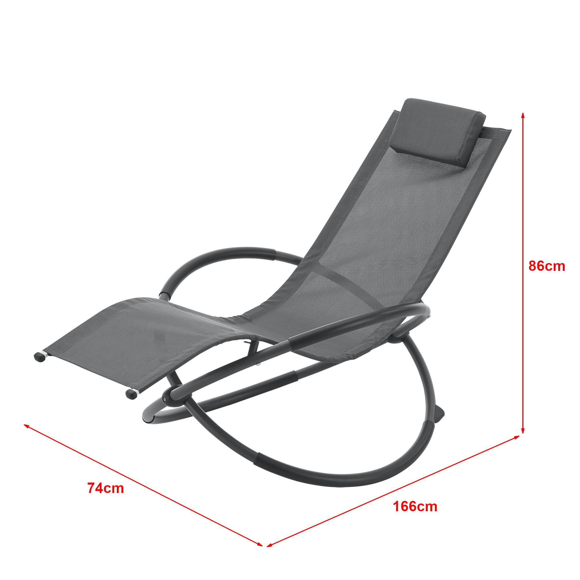Fauteuil de jardin à bascule Pulsano capacité de charge 150 kg gris foncé [en.casa] - Image 3