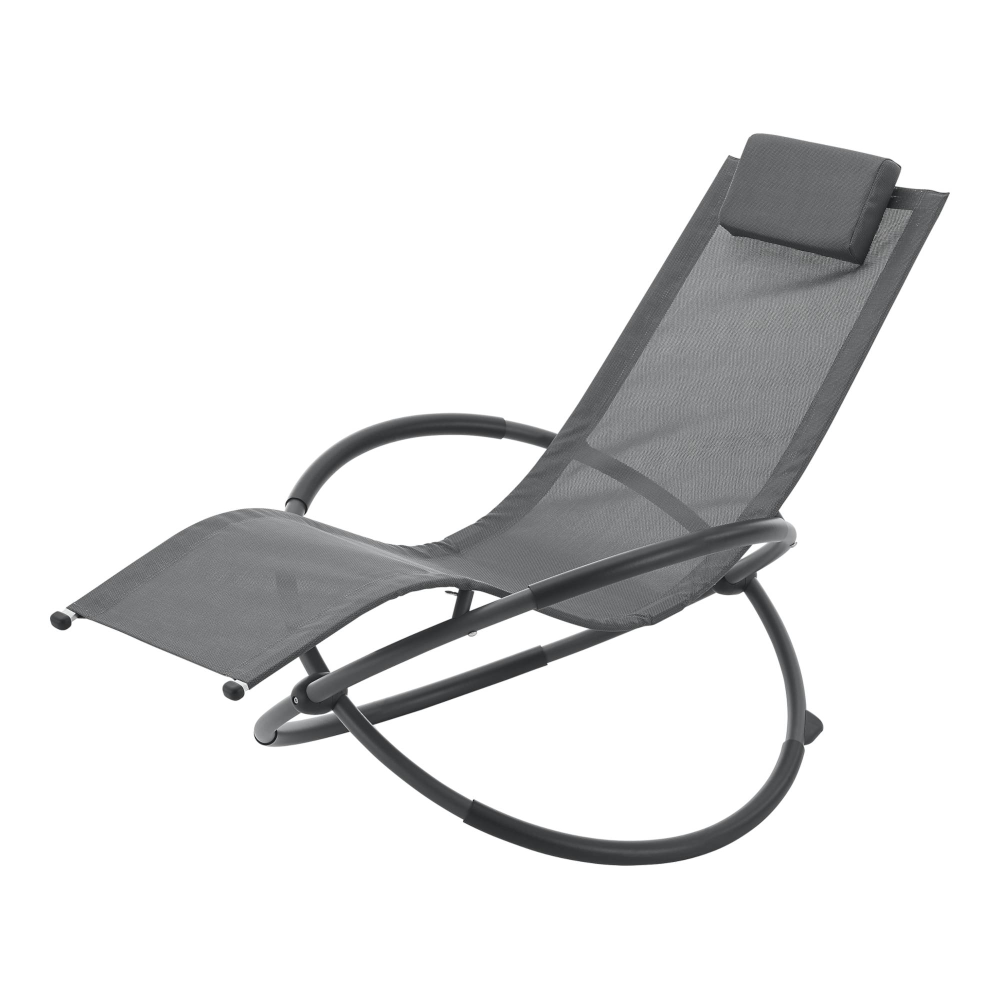 Fauteuil de jardin à bascule Pulsano capacité de charge 150 kg gris foncé [en.casa] - Image 1