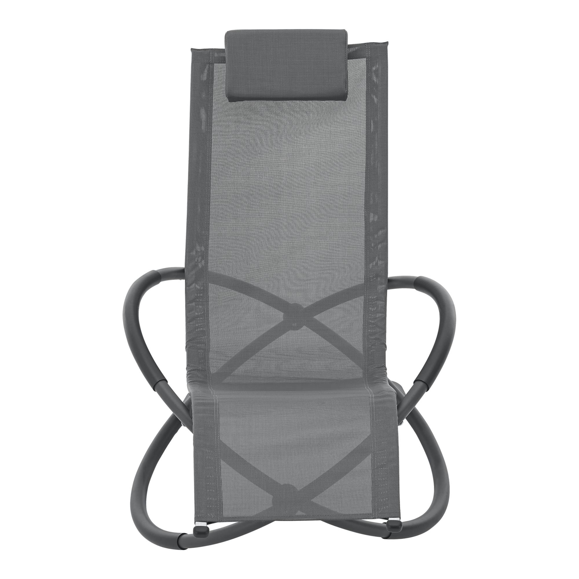 Fauteuil de jardin à bascule Pulsano capacité de charge 150 kg gris foncé [en.casa] - Image 4