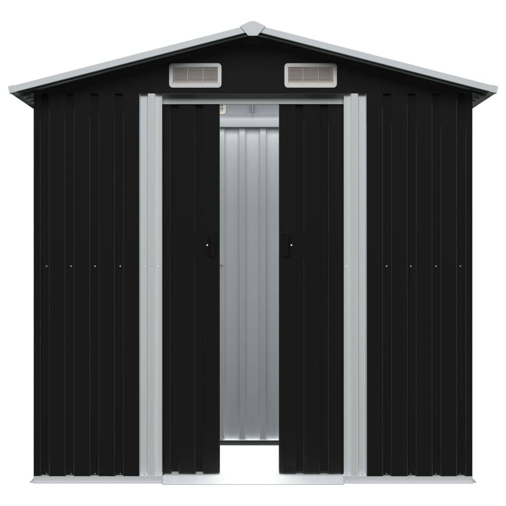 Abri de jardin 2.69m² - Cabane de jardin - Abri de stockage pour jardin Anthracite Acier 204x132x186 cm MAISON CHIC - Image 3