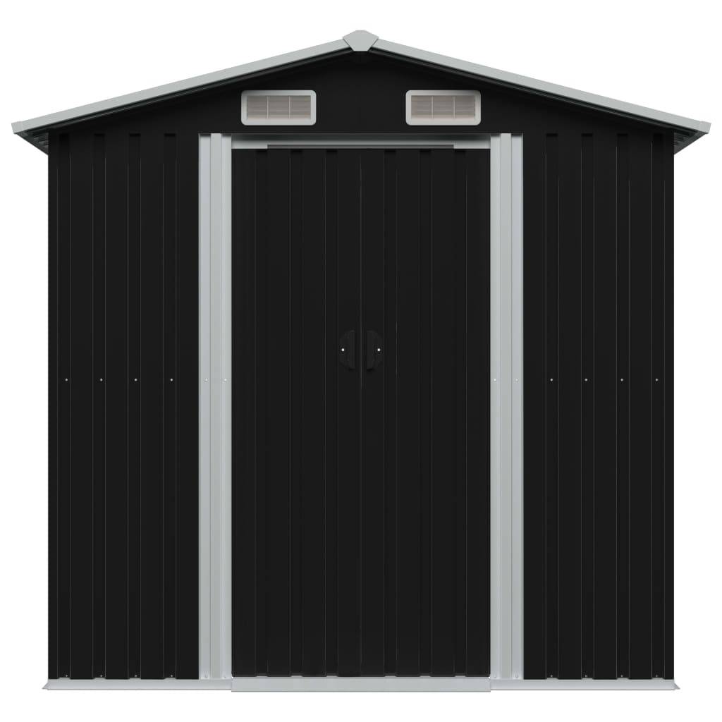 Abri de jardin 2.69m² - Cabane de jardin - Abri de stockage pour jardin Anthracite Acier 204x132x186 cm MAISON CHIC - Image 1