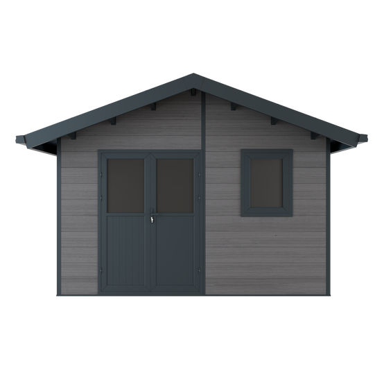 Abri de Jardin Composite ISORA - 15m2 Gris - Cabane Atelier / Abri Velo - Image 4