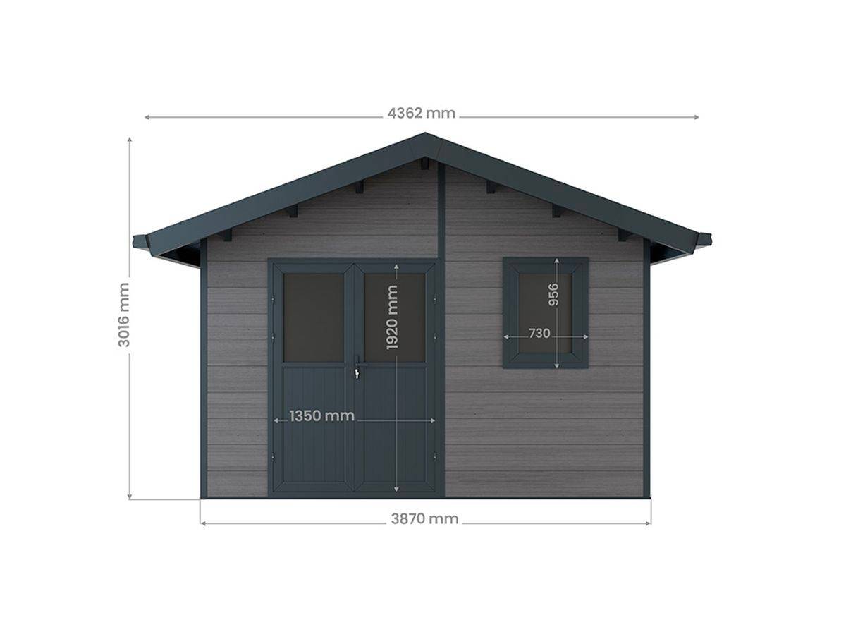 Direct Abris - Abri de Jardin Composite ISORA - 15m2 Gris - Cabane Atelier / Abri Velo - Image 6