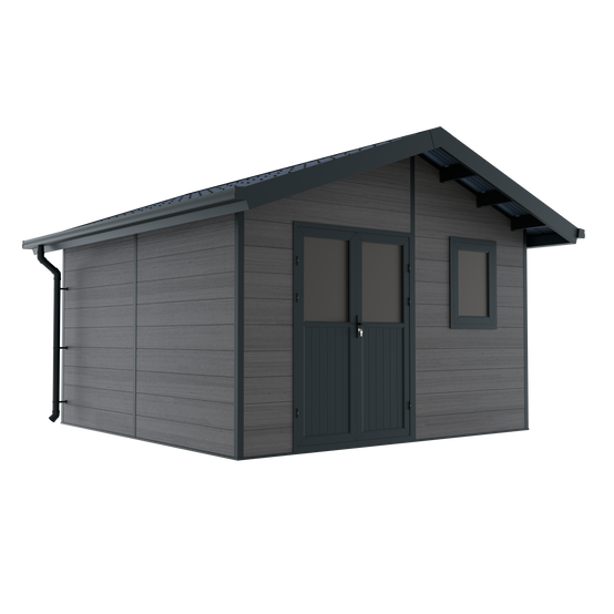 Abri de Jardin Composite ISORA - 15m2 Gris - Cabane Atelier / Abri Velo - Image 3