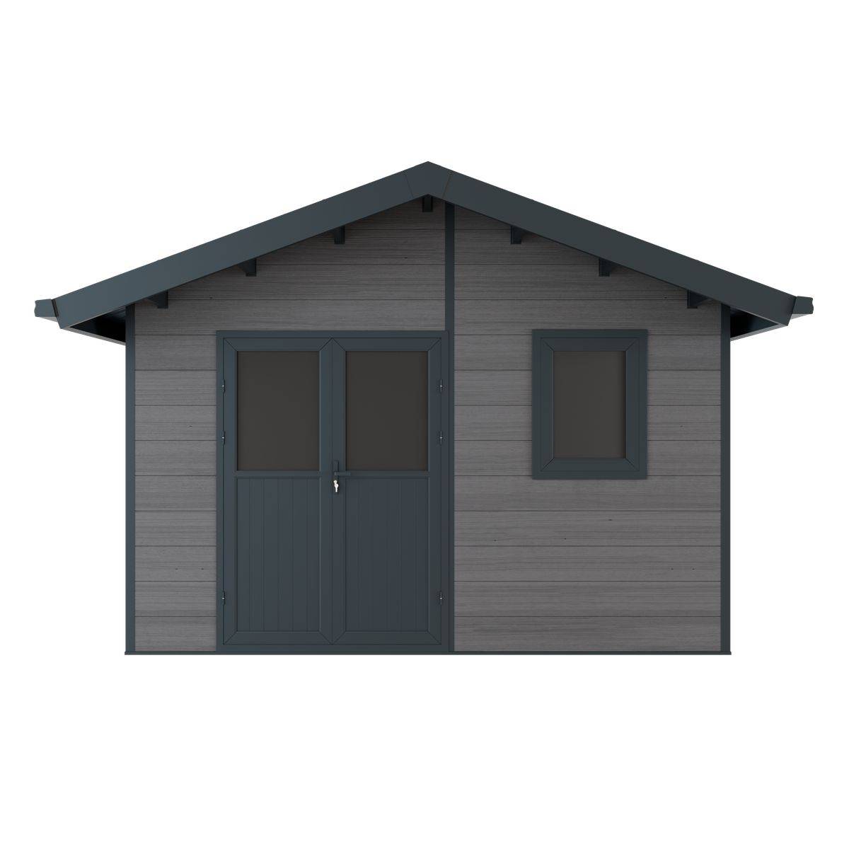 Direct Abris - Abri de Jardin Composite ISORA - 15m2 Gris - Cabane Atelier / Abri Velo - Image 4
