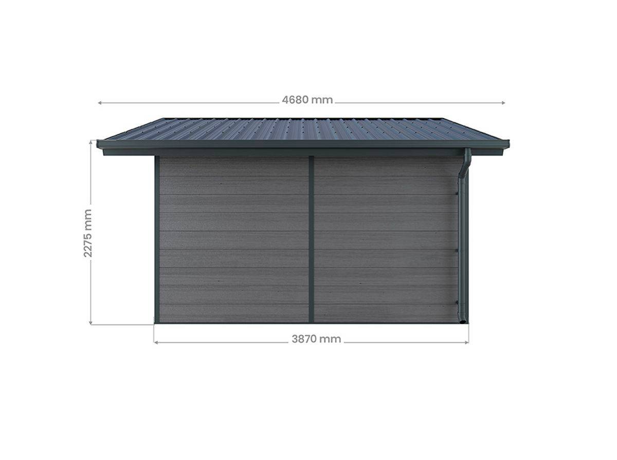 Direct Abris - Abri de Jardin Composite ISORA - 15m2 Gris - Cabane Atelier / Abri Velo - Image 7