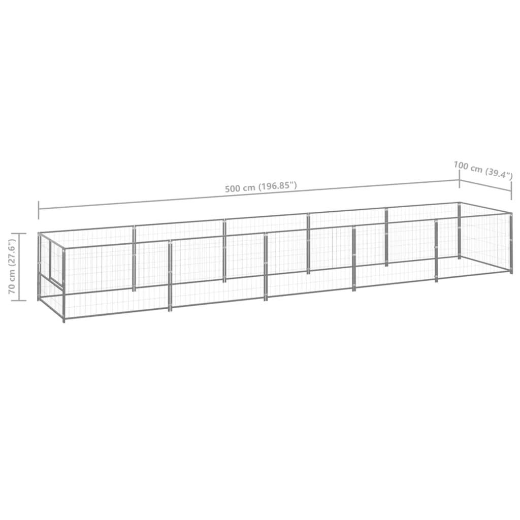 Vidaxl - Chenil Argenté 5 m² Acier vidaXL 3082103 - Image 8