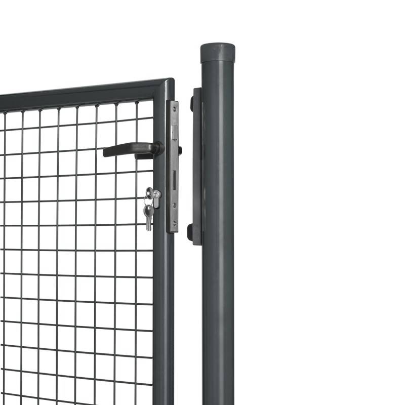 Portillon grillagé en acier galvanisé maille 50 x 50 passage L 1m x H1m75 Gris anthracite - Easy Clôture - Image 2