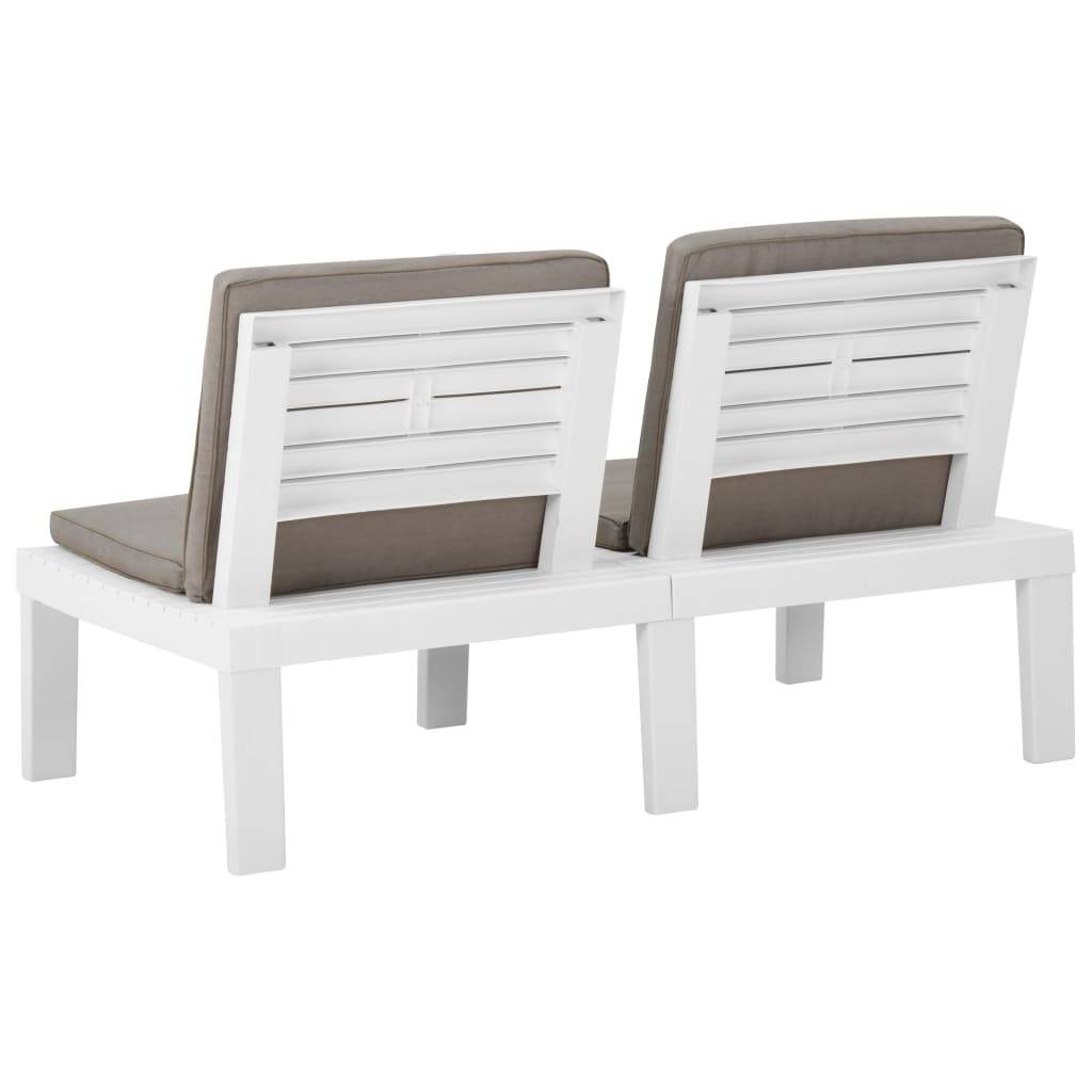 Maison Chic - Banc de salon de jardin | Banquette De Jardin | Banc Extérieur avec coussin Plastique Blanc Maison Chic - Image 4