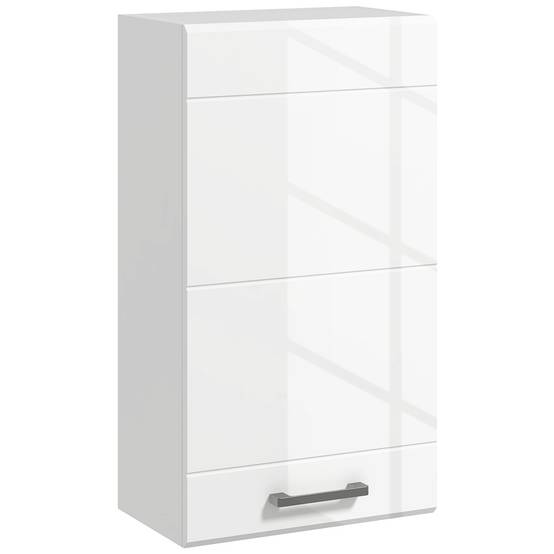 Sans Marque - Meuble salle bain mural MDF 3 étagères étagère supérieure réglable 37x22,5x70 cm blanc - Image 1