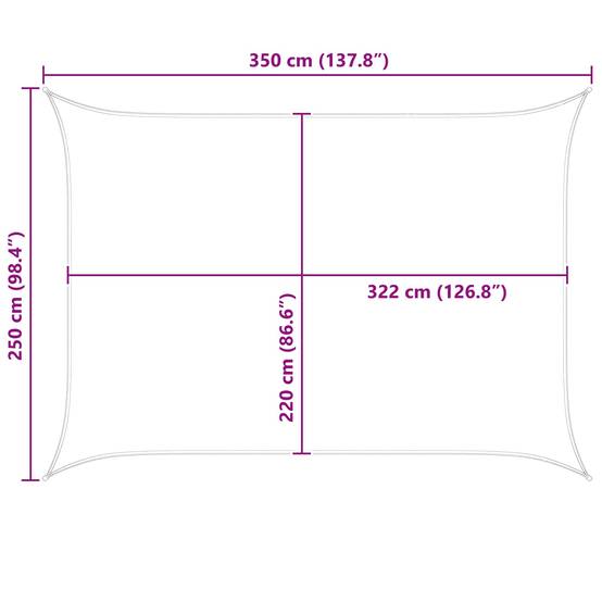 Voile d'ombrage polyester oxford gris clair et blanc 350 x 250 cm - PANGIVO - Image 7