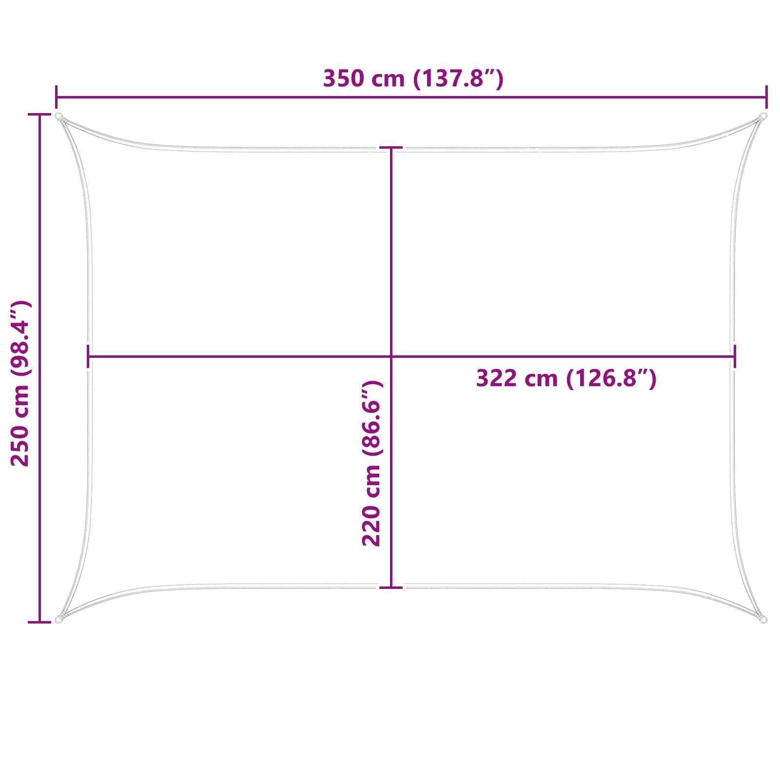 Voile d'ombrage polyester oxford gris clair et blanc 350 x 250 cm - PANGIVO - Image 7