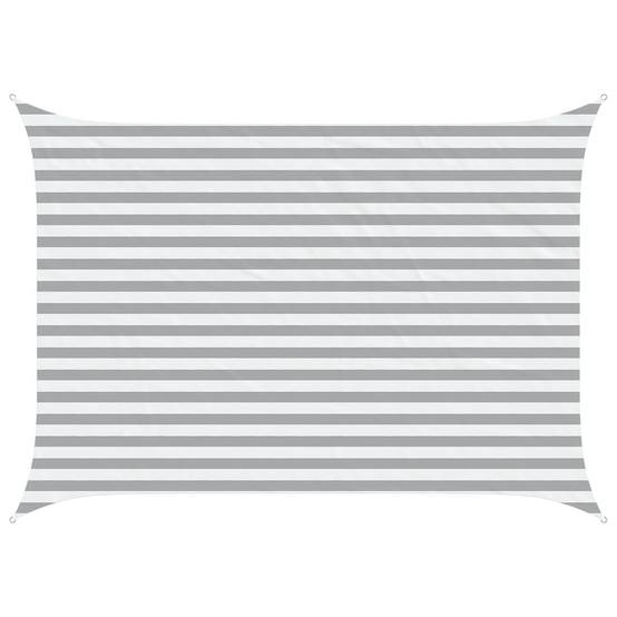 Voile d'ombrage polyester oxford gris clair et blanc 350 x 250 cm - PANGIVO - Image 1