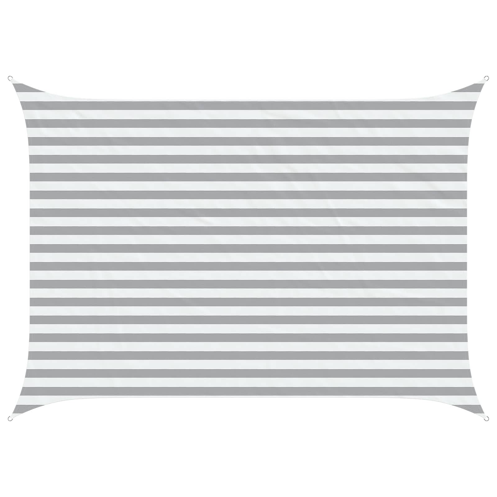 Voile d'ombrage polyester oxford gris clair et blanc 350 x 250 cm - PANGIVO - Image 1