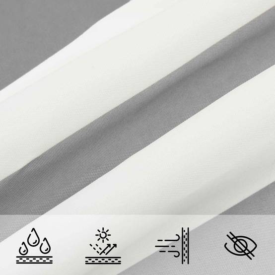 Voile d'ombrage polyester oxford gris clair et blanc 350 x 250 cm - PANGIVO - Image 5