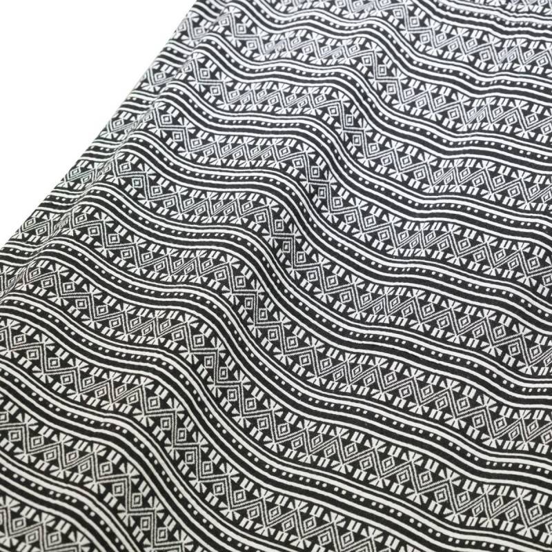 Hesperide - Toile de hamac réversible à franges "Syssia" noir 200x100cm en polycoton Hespéride - Image 5