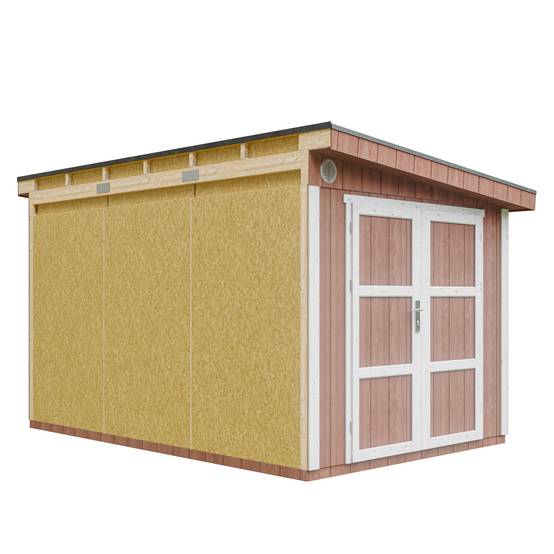 Timbela - Abri de Jardin Qualité Premium 8,68 m² / H231x248x412 cm avec plancher e paroi latérale - Timbela M939-REDWOOD RED - Image 2