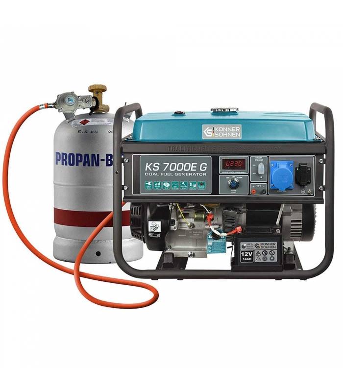 Groupe électrogène à essence/gaz 5,5 kW avec démarrage électrique - Könner & Söhnen KS 7000E G - Image 1