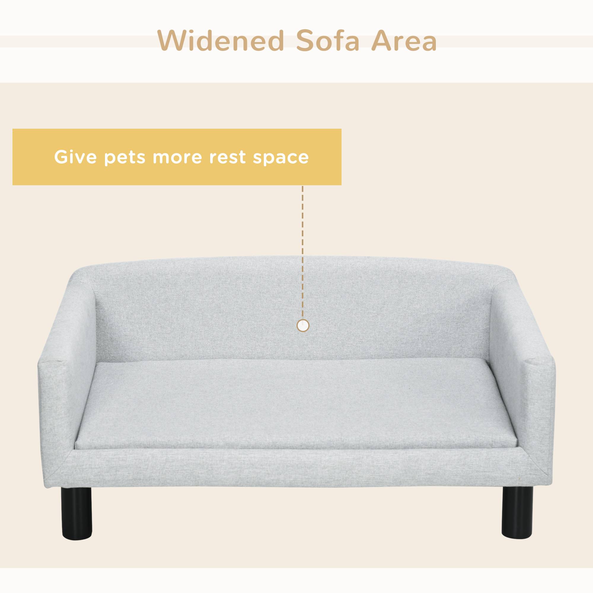 ComfortXL - Canapé pour chien et chat en polyester gris clair 82 x 54 x 36 cm dossier enveloppant confort rembourré - Image 4