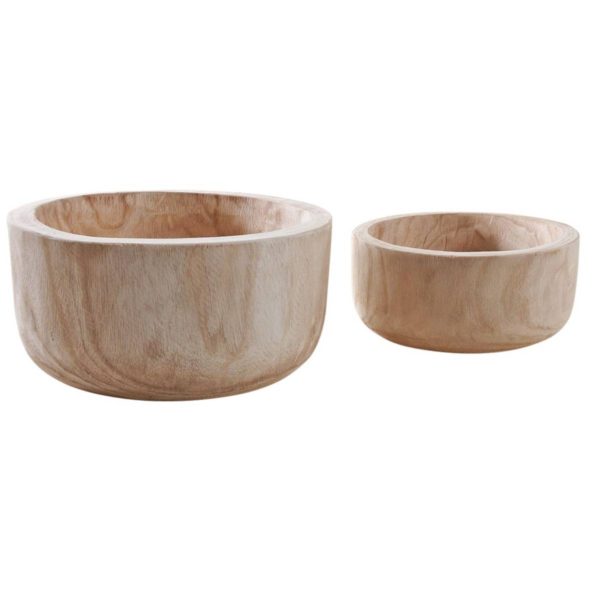 Aubry Gaspard - Corbeille ronde en paulownia (Lot de 2)