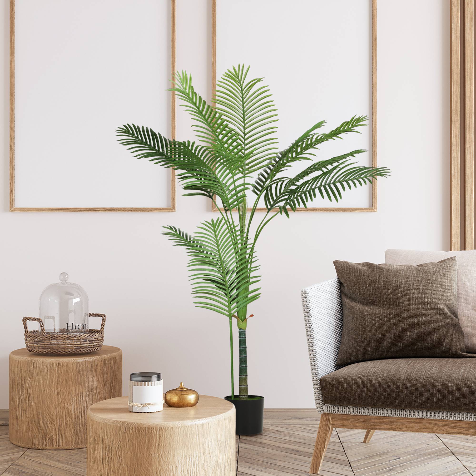 Palmier Areca artificiel plastique véranda ambiance vacance 150 cm vert - ComfortXL Outdoor Living - Image 4
