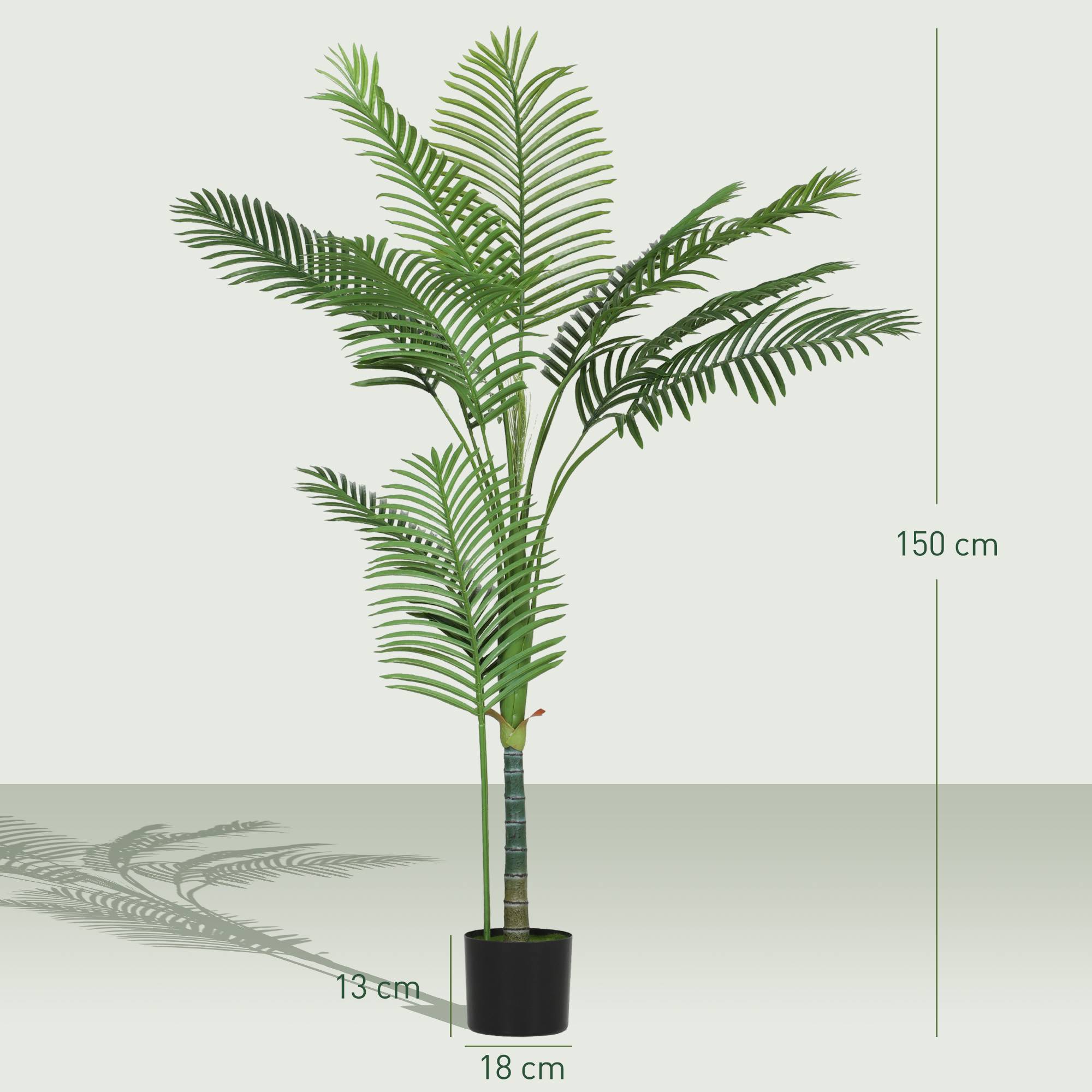 Palmier Areca artificiel plastique véranda ambiance vacance 150 cm vert - ComfortXL Outdoor Living - Image 5