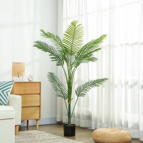 Palmier Areca artificiel plastique véranda ambiance vacance 150 cm vert - ComfortXL Outdoor Living - Image 10