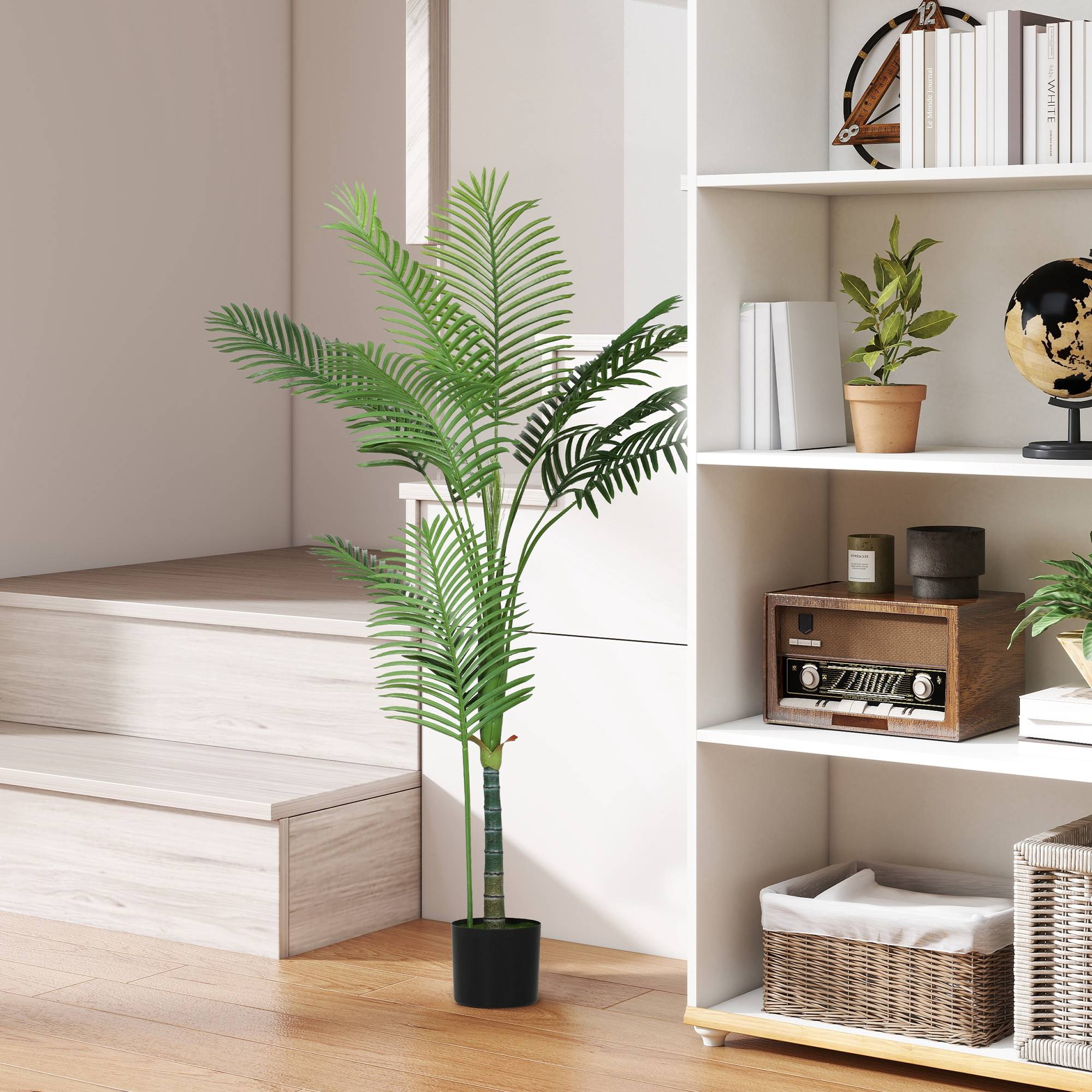 Palmier Areca artificiel plastique véranda ambiance vacance 150 cm vert - ComfortXL Outdoor Living - Image 3