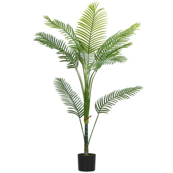 Palmier Areca artificiel plastique véranda ambiance vacance 150 cm vert - ComfortXL Outdoor Living - Image 1