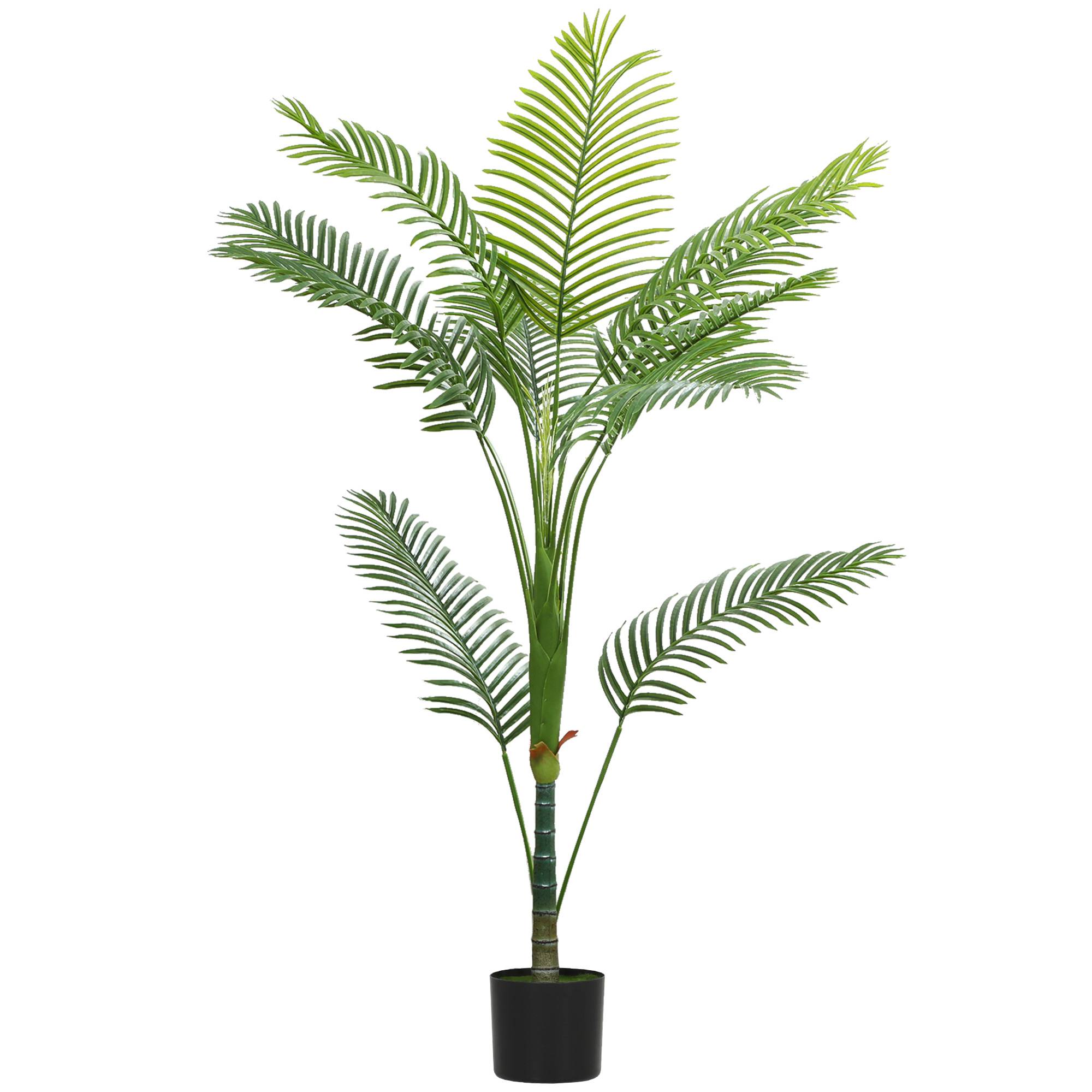 Palmier Areca artificiel plastique véranda ambiance vacance 150 cm vert - ComfortXL Outdoor Living - Image 1